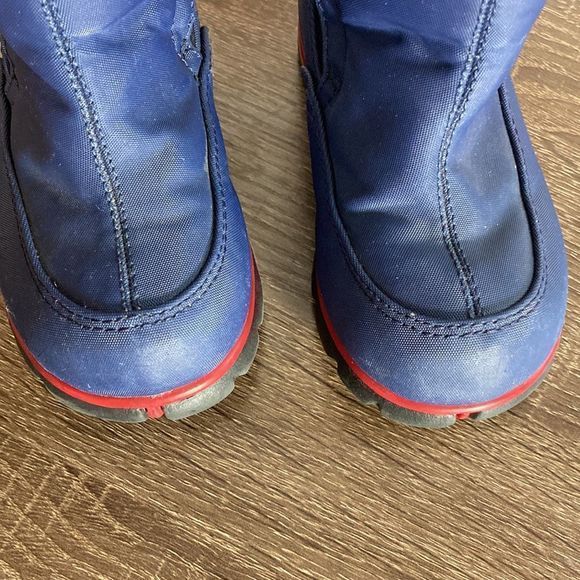 Youth Red and Navy Lands End Snow Boots Size 7m - Picture 13 of 14